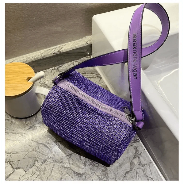 Sparkling Rhinestone Bag For Females Mini Portable Hand Bag Diamond Messenger Bag Fashionable Zipper Feminina Evening bag