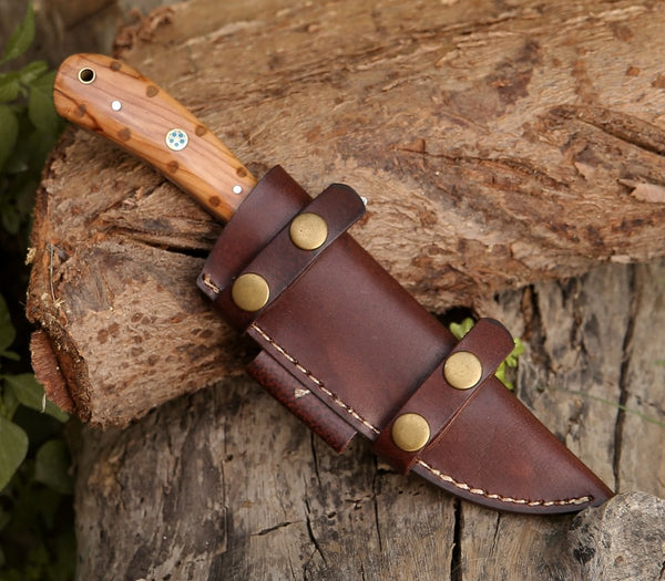 Spectral Field Dressing Knife with Olive Wood Handle