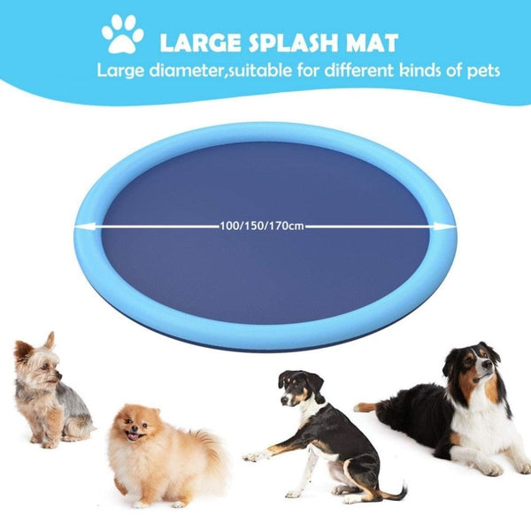 Splash Sprinkler Pad for Dogs Kids Non-Slip Thicken Dog Pool with Sprinkler Pet Summer Outdoor Play Water Mat Toys for Pet Dogs Splash Sprinkler Pad for Dogs Non-Slip Thicken Sprinkler Pool for Summer Outdoor