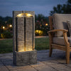 Resin Slate Outdoor Water Wall Fountain with LED Lights