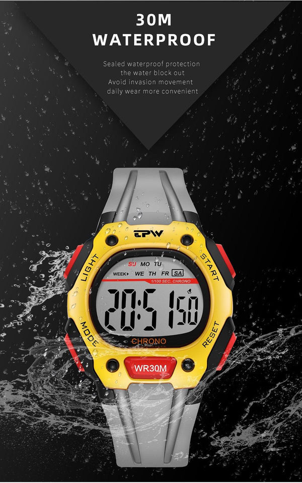 Sport Digital Watch For Women Girl LED Back Light Water Resistent Silicone Strap Stopwatch Countdown Dual Time Ultra-Thin Super Wide-Angle Display Digital Wrist Watches For Men Women