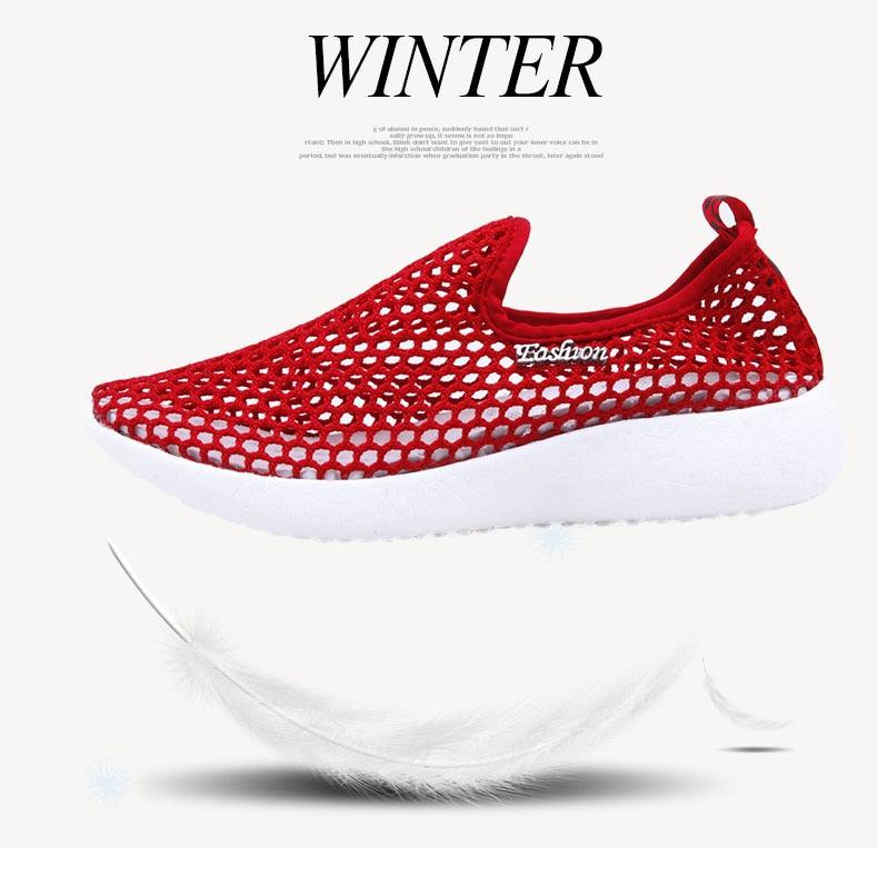 Sport Mesh Breathable Women Shoes Fashion Sports Soft Comfortable Women Shoes Fashion Slip-On Sports Shoes Soft Sole Breathable Comfortable Running Walking Shoes