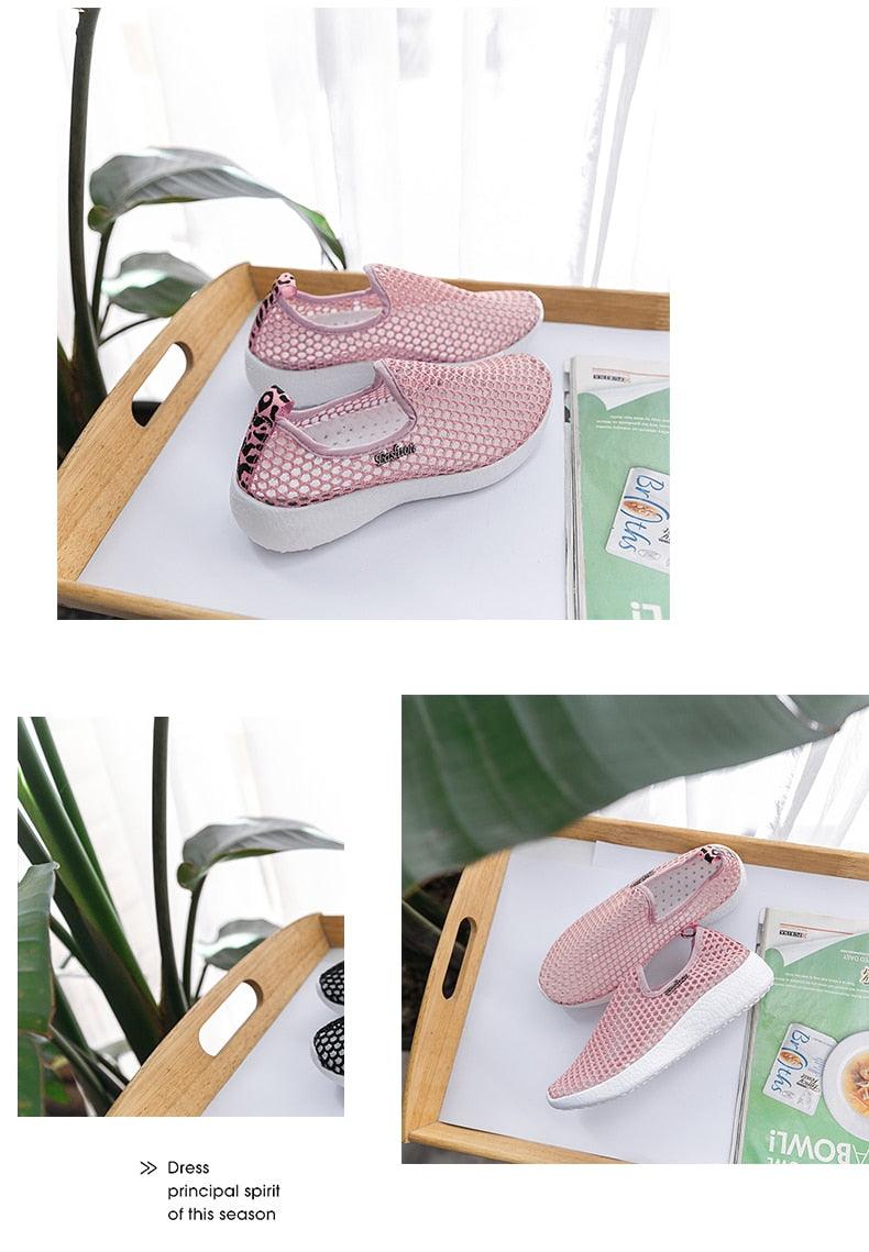 Sport Mesh Breathable Women Shoes Fashion Sports Soft Comfortable Women Shoes Fashion Slip-On Sports Shoes Soft Sole Breathable Comfortable Running Walking Shoes