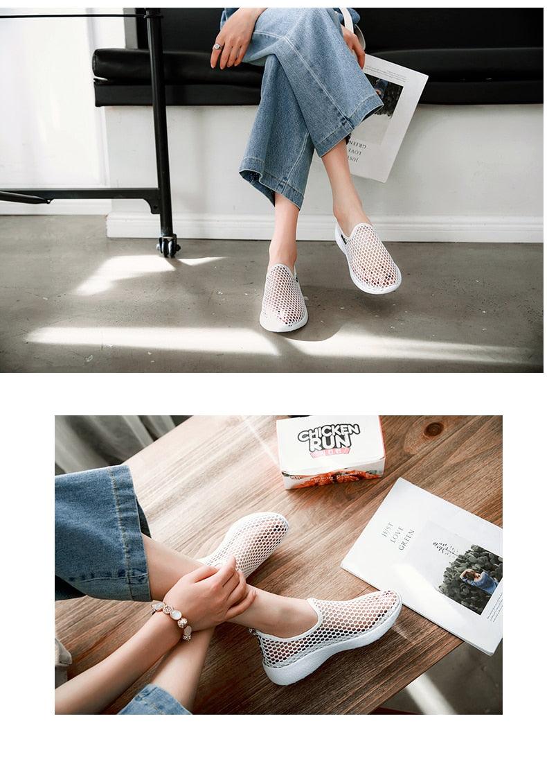 Sport Mesh Breathable Women Shoes Fashion Sports Soft Comfortable Women Shoes Fashion Slip-On Sports Shoes Soft Sole Breathable Comfortable Running Walking Shoes