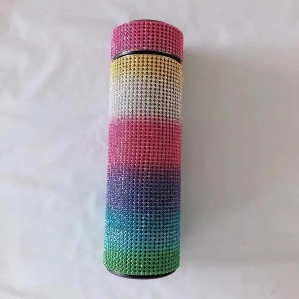 Sport Sterlling Creative Diamond Thermos Bottle Water Bottle Stainless Steel Smart Temperature Display Vacuum Flask Mug Gift for Men Women