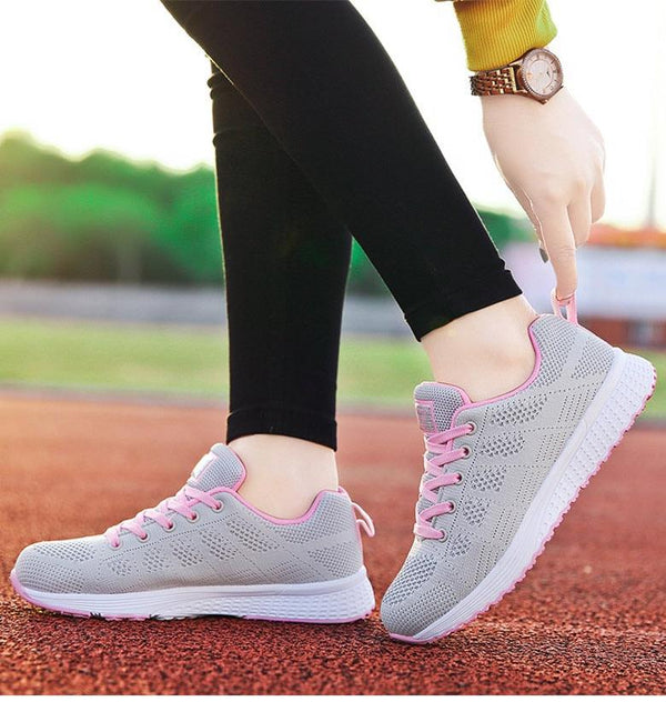 Sport Women Casual Shoes Fashion Breathable Walking Mesh Flat Sneakers Women Gym Vulcanized Tenis Walking Shoes Breathable Lightweight Casual Comfort Fashion Sneaker