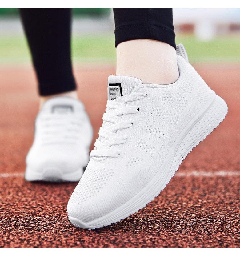 Sport Women Casual Shoes Fashion Breathable Walking Mesh Flat Sneakers Women Gym Vulcanized Tenis Walking Shoes Breathable Lightweight Casual Comfort Fashion Sneaker