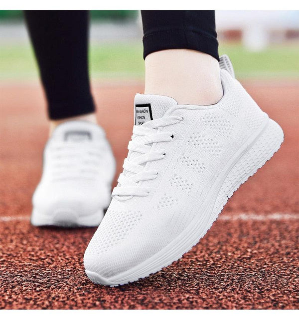 Sport Women Casual Shoes Fashion Breathable Walking Mesh Flat Sneakers Women Gym Vulcanized Tenis Walking Shoes Breathable Lightweight Casual Comfort Fashion Sneaker
