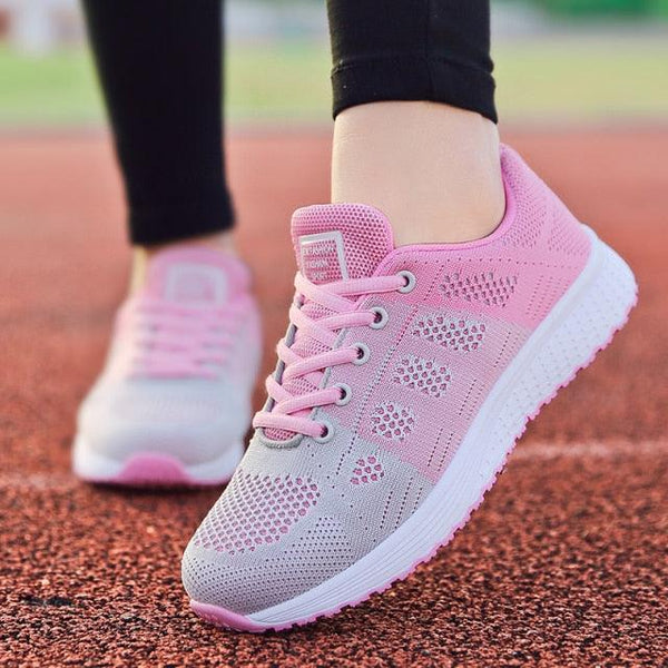 Sport Women Casual Shoes Fashion Breathable Walking Mesh Flat Sneakers Women Gym Vulcanized Tenis Walking Shoes Breathable Lightweight Casual Comfort Fashion Sneaker