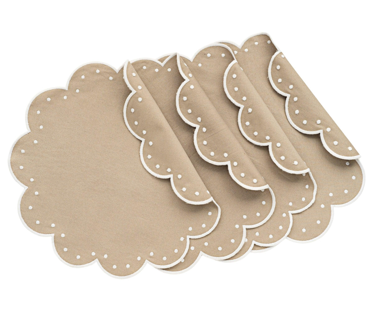 Placemats Round - Scallop Placemat Washable
