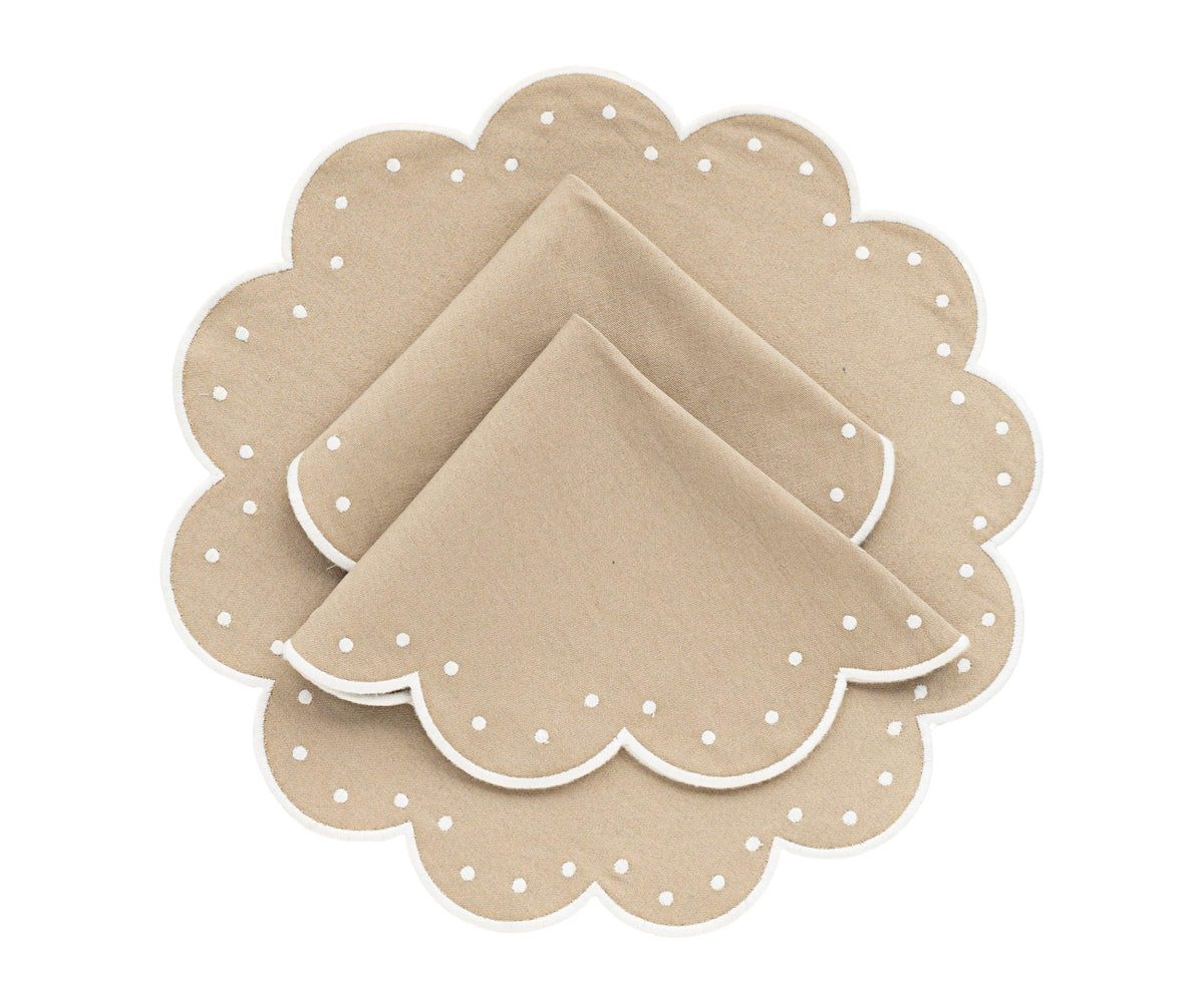 Placemats Round - Scallop Placemat Washable