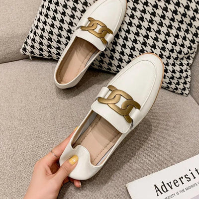 Spring and Autumn New British Style Small Leather Shoes Commuting Work Shoes Flat Flat Single Shoes