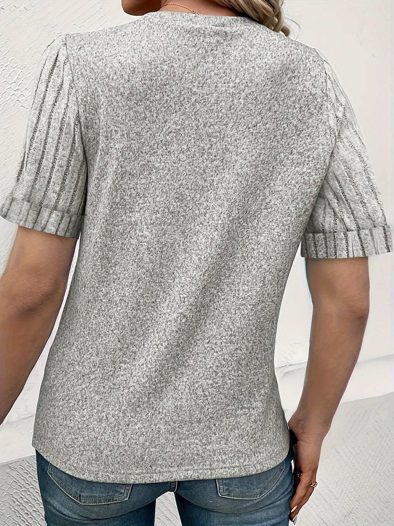 Spring new solid color casual simple pullover for women