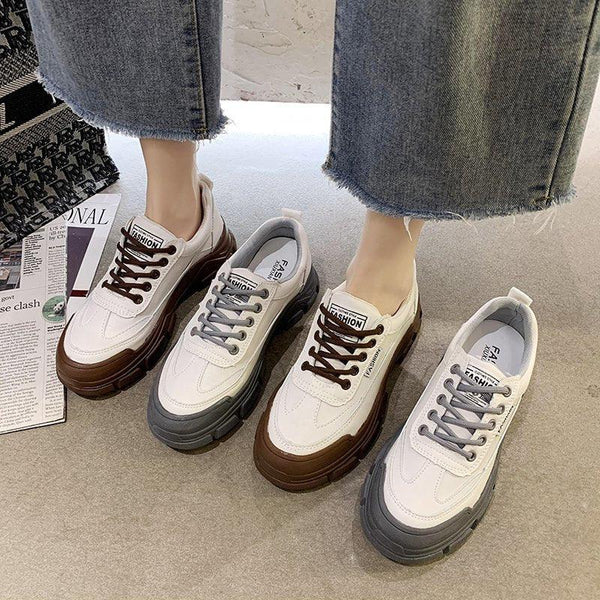 Spring Summer Lace-up White Women Flat Leather Shoes White Board Casual Shoes Women Sneakers Casual Everyday Walking Fashionable Shoes