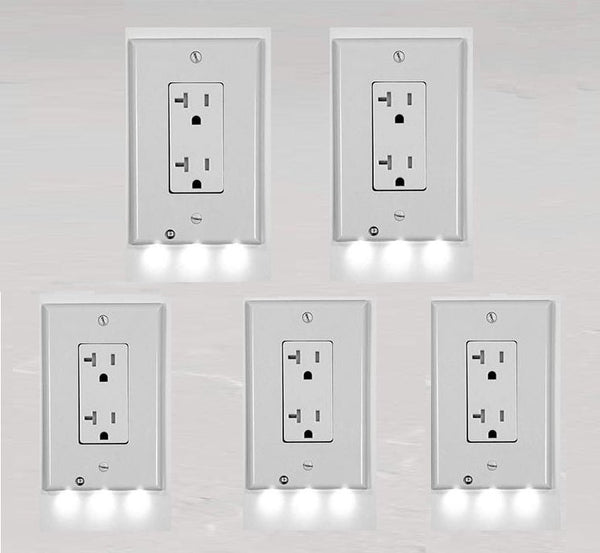 Outlet Cover with Built-In LED Night Light - 2 Styles