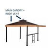 Shade N' Shelters 10' x 10' Conley Gazebo w/ Awning & Bar - Main & Roof Vent Canopies
