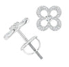Solid 925 Sterling Silver Pave Earrings