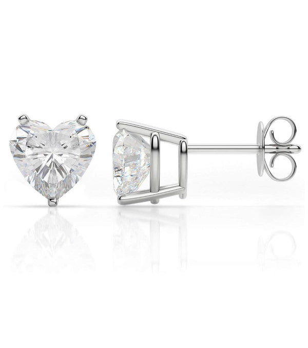 Sterling Silver Heart Cut Crystal Stud Earrings - Gifts for You 'n Me