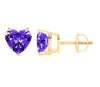 925 Sterling Silver Genuine Tanzanite Gemstone Heart Cut Earrings