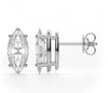 Sterling Silver Simulated Diamond Marquise Cut Stud Earrings