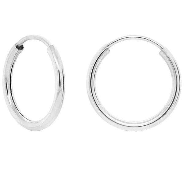 925 Sterling Silver Endless Hoop Earrings All Size Options 10-70MM - Gifts for You 'n Me