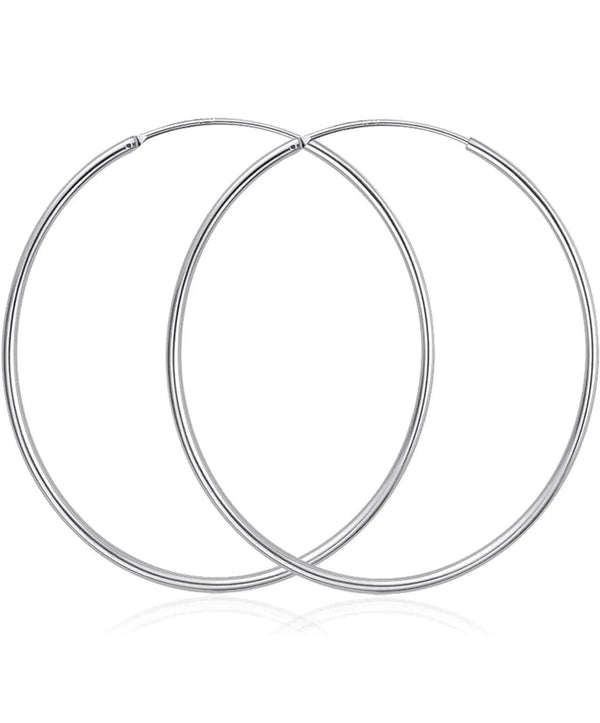 Donatello Gian 925 Sterling Silver Endless Hoop Earrings, Earrings for Women Girls & Men, Cartilage Endless Large Hoops Hypoallergenic 925 Sterling Silver - Gifts for You 'n Me