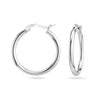 925 Sterling Silver Classic French Lock Hoop Earrings, 25mm-45mm, Hypoallergenic, Perfect for Men Women and Girls