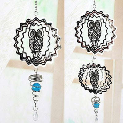 Stainless Steel 3D  Sculptures Kinetic Hanging Metal Rotating Wind Chime Christmas Pendant Hanging Wind Spinner Spiral Wind-chimes Garden Yard Home Decor Christmas Decoration Garden Decor Room Indoor Outdoor Decor For Patio & Lawn Crafts Ornaments