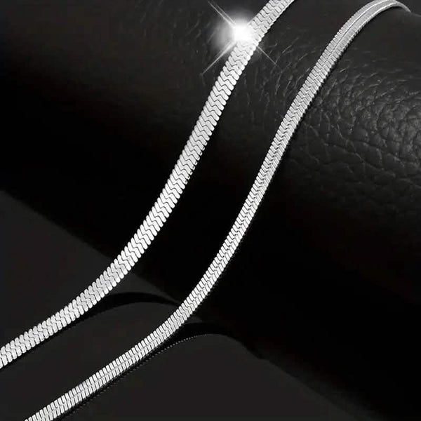 Stainless Steel Blade Unisex Flat Snake Clavicle Chain