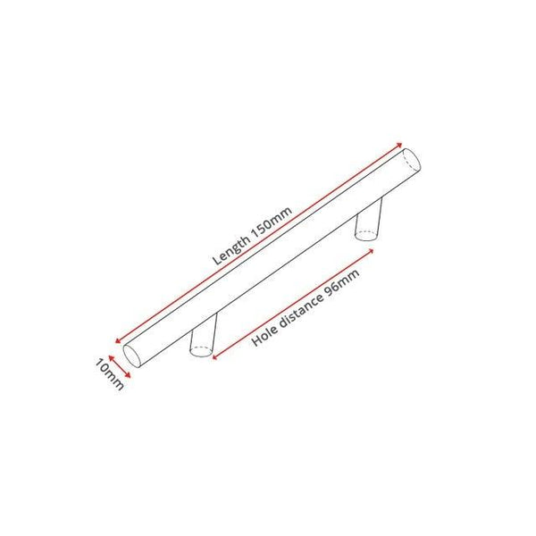 Stainless Steel Cabinet Handles Diameter 10mm Kitchen Door T Bar Straight Handle Pull Knobs Furniture Hardware European Bar Style Cabinet Pull