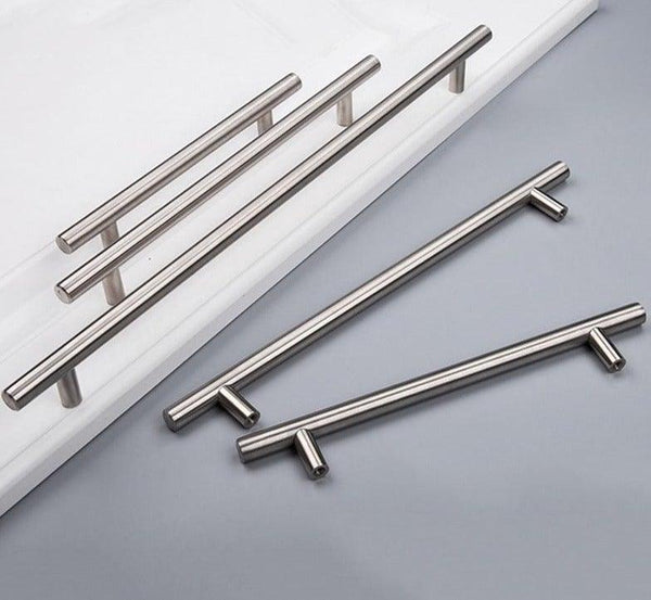 Stainless Steel Cabinet Handles Diameter 10mm Kitchen Door T Bar Straight Handle Pull Knobs Furniture Hardware European Bar Style Cabinet Pull