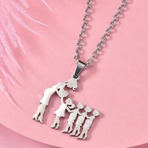 Stainless Steel Heartfelt Mother-Daughter-Son Necklace