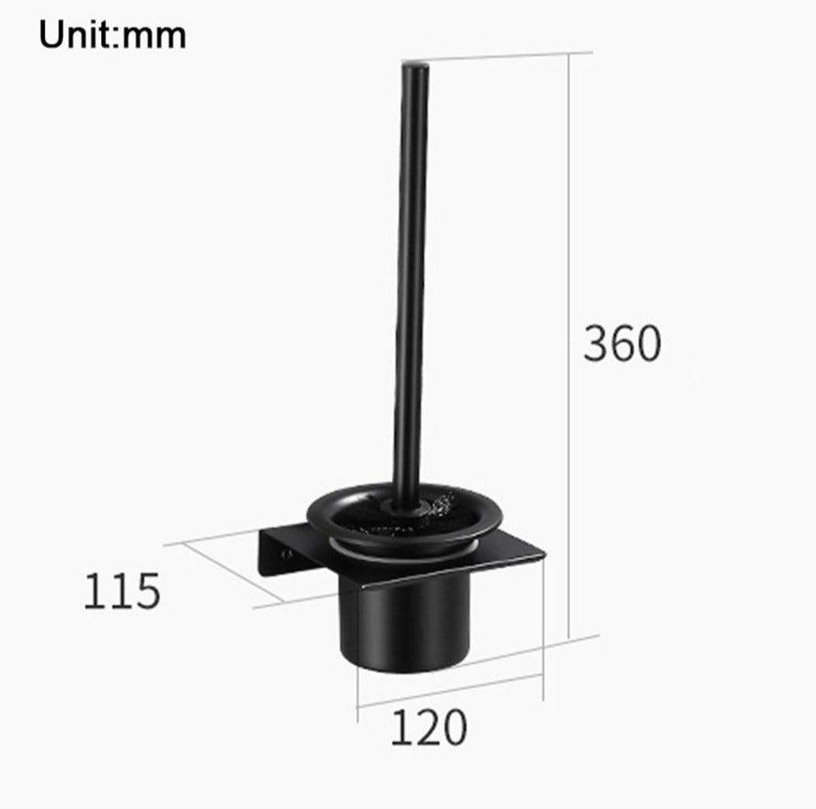 Stainless Steel Toilet Brush Holder Black Wall Mounted Toilet Bowl Brush Holder For Bathroom Cleaning Kit