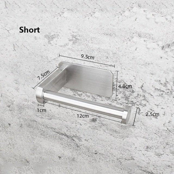 Stainless Steel Wall Toilet Paper Roll Holder Black Silver Self Adhesive Toilet Paper Holder for Bathroom Stick Wall Towel Rack