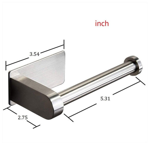 Stainless Steel Wall Toilet Paper Roll Holder Black Silver Self Adhesive Toilet Paper Holder for Bathroom Stick Wall Towel Rack