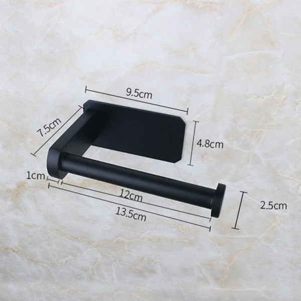 Stainless Steel Wall Toilet Paper Roll Holder Black Silver Self Adhesive Toilet Paper Holder for Bathroom Stick Wall Towel Rack