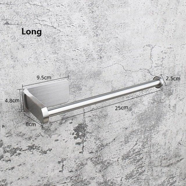 Stainless Steel Wall Toilet Paper Roll Holder Black Silver Self Adhesive Toilet Paper Holder for Bathroom Stick Wall Towel Rack