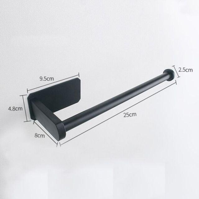 Stainless Steel Wall Toilet Paper Roll Holder Black Silver Self Adhesive Toilet Paper Holder for Bathroom Stick Wall Towel Rack