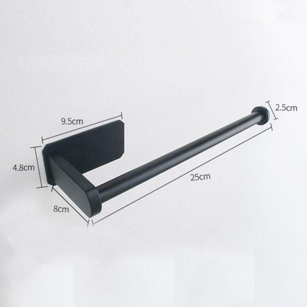 Stainless Steel Wall Toilet Paper Roll Holder Black Silver Self Adhesive Toilet Paper Holder for Bathroom Stick Wall Towel Rack