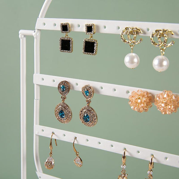 Stand Jewelry Display Organizer Earrings Pendants Bracelets Jewelry Holder With Wooden Base Earrings Storage Rack Metal Jewelry Storage Stand Necklace Rack Ornaments Display Stand Shopping Earring Stand
