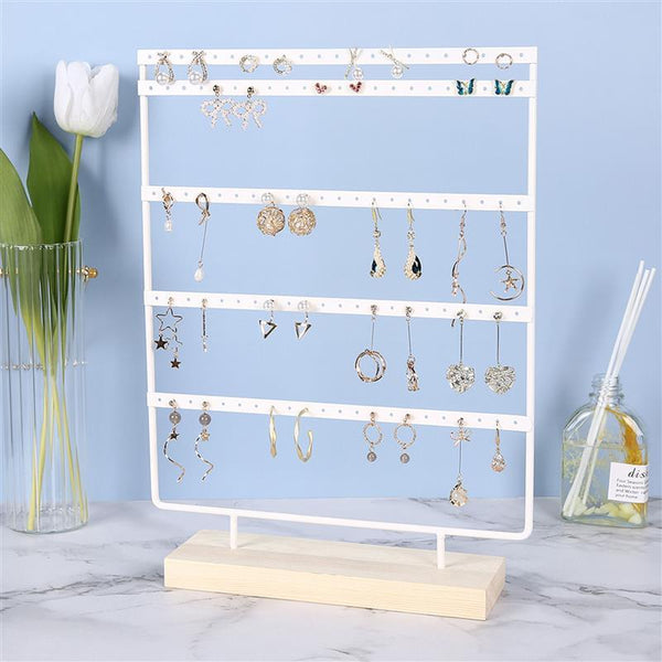 Stand Jewelry Display Organizer Earrings Pendants Bracelets Jewelry Holder With Wooden Base Earrings Storage Rack Metal Jewelry Storage Stand Necklace Rack Ornaments Display Stand Shopping Earring Stand