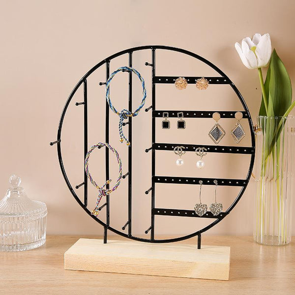 Stand Jewelry Display Organizer Earrings Pendants Bracelets Jewelry Holder With Wooden Base Earrings Storage Rack Metal Jewelry Storage Stand Necklace Rack Ornaments Display Stand Shopping Earring Stand