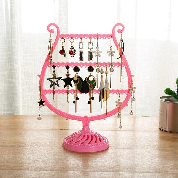 Stand Jewelry Display Organizer Earrings Pendants Bracelets Jewelry Holder With Wooden Base Earrings Storage Rack Metal Jewelry Storage Stand Necklace Rack Ornaments Display Stand Shopping Earring Stand