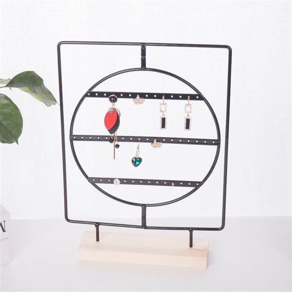 Stand Jewelry Display Organizer Earrings Pendants Bracelets Jewelry Holder With Wooden Base Earrings Storage Rack Metal Jewelry Storage Stand Necklace Rack Ornaments Display Stand Shopping Earring Stand