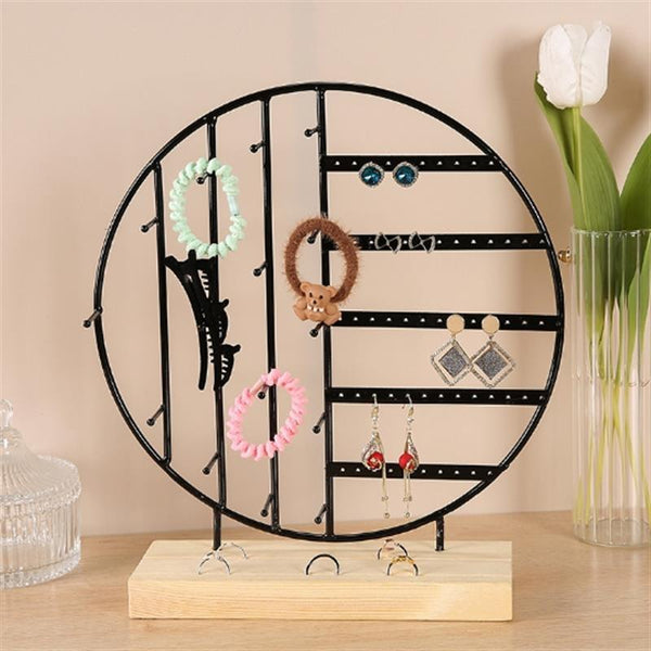 Stand Jewelry Display Organizer Earrings Pendants Bracelets Jewelry Holder With Wooden Base Earrings Storage Rack Metal Jewelry Storage Stand Necklace Rack Ornaments Display Stand Shopping Earring Stand