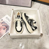 Star Lace Up Round Toe Platform Sneakers - Black / 37
