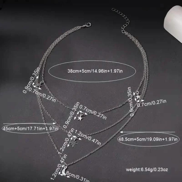 Star Moon Multi-layer Pendant Necklace