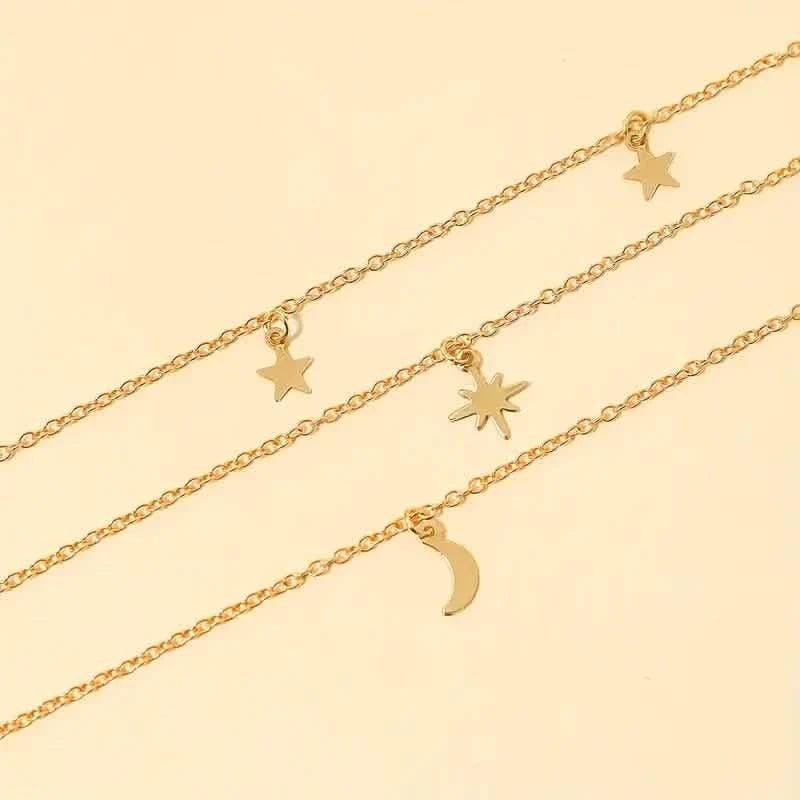 Star Moon Multi-layer Pendant Necklace