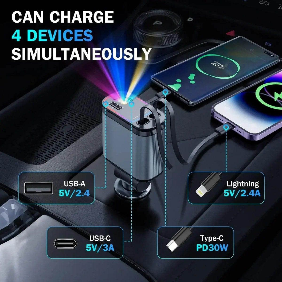 StarCharge 4-in-1 Car Adapter