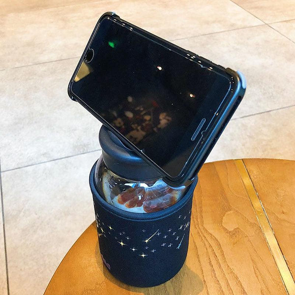 Starry Sky Gradient Glass Water Bottle With Protective Bag Cute Fashion Leak Proof Water Cup for Girls Sport Drink Bottles  Creative Glass Water Bottle Portable Outdoor Sport Water Bottles